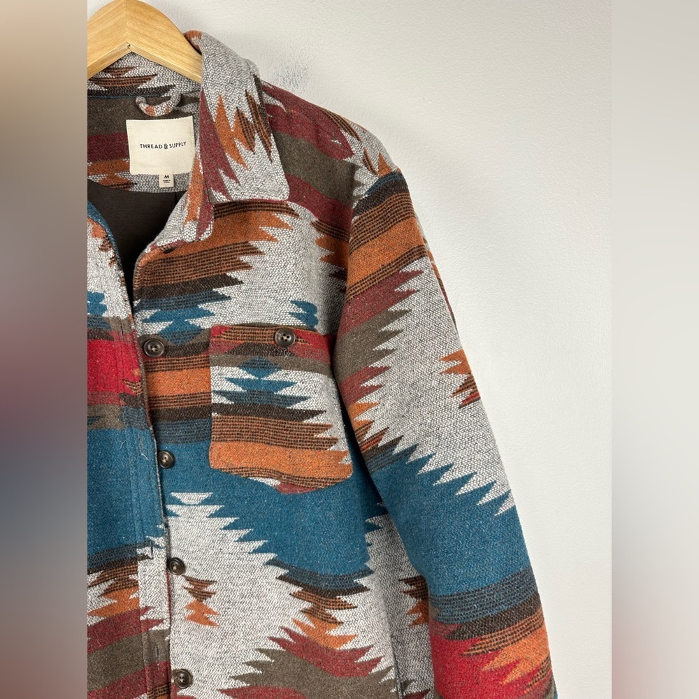 Thread And Supply Aztec Pattern Drop Shoulder Jac… - image 6
